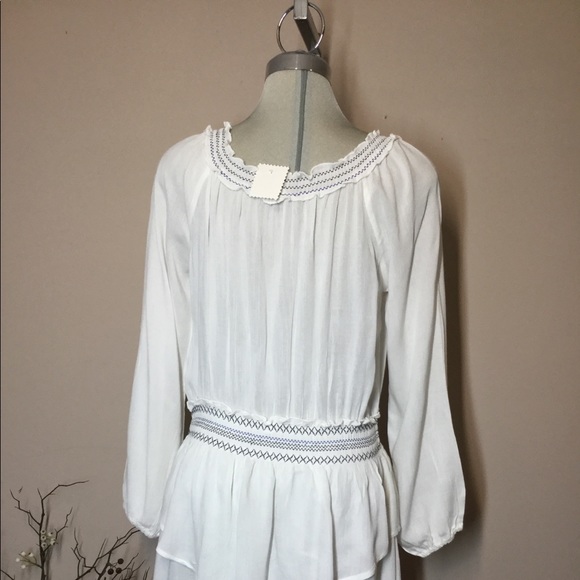 *NEW* Hype, Gorgeous Embroidered, Long Sleeves White Summer Dress Size L. - Picture 10 of 12